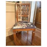 FRENCH STYLE SIDE CHAIR WITH FABRIC SEAT