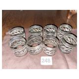 SILVERPLATED NAPKIN RINGS OPEN LEAF DESIGN GROUP