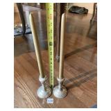 STERLING WEIGHTED BASE CANDLE STICKS W/ GOLD