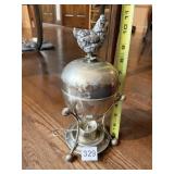EGG CODDLER SILVERPLATE W/ ROOSTER ON TOP