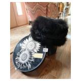 VINTAGE FUR HAT IN HAT BOX, ADOLFO II, REAL FUR,