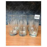 6 PALM TREE ICED TEA GLASSES