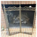FOLDING 4 SECTION FIREPLACE SCREEN METAL FRAME