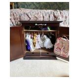 DOLL WARDROBE W/ CLOTHES AND CARRY CASE