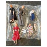 SIX ASSORTED VINTAGE DOLLS WITH ORIGINAL CLOTHES