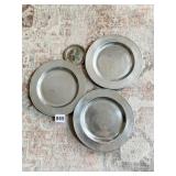 PEWTER PLATES 7.5", WILTON COMPANY, LID WITH
