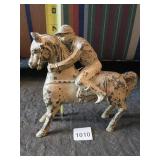 VINTAGE JOCKEY ON A HORSE ORIGINAL PAINT