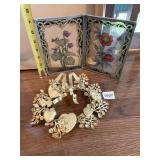 FOLDING STAINED GLASS 7-INCH-HIGH FLORAL PICTURES