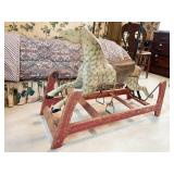 VINTAGE HAND PAINTED ROCKING HORSE SEE CRACKED