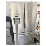 3 DOOR STAINLESS GENERAL ELECTRIC REFRIGERATOR