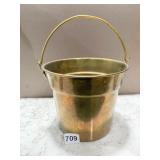 BRASS ICE BUCKET WITH HANDLE, 6.5"H