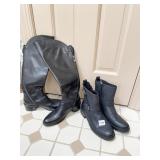 SZ. 8 & 8.5 SIDE ZIPPER BOOTS AND HIGH BOOTS VERY