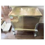 MCM CUBE BRASS W/ SILVER ACCENT LEGS AND HANDLE