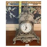 MANTLE CLOCK PEWTER CASE QUARTZ WORKS