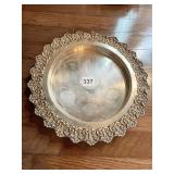 ROUND ORNATE SILVERPLATE SERVING TRAY