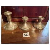 3 WEIGHTED STERLING CANDLESTICKS