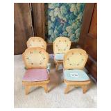 4 MUFFY VANDERBEAR CHAIRS CUSHION SEATS, PAINTED