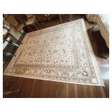 BEAUTIFUL WOOL RUG W/ NEUTRAL COLORS 128" X 95"