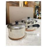 REVERE WARE COPPER SAUCE POTS, 4 AND 6 QT WITH