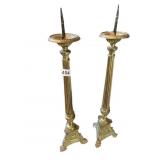 CHURCH CANDLESTICK W/ CLAW FEET 20" H 2 SMALL
