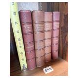 4 LEATHER BOUND VOLUMES POETICAL WORKS OF CARY,