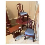 2 CHIPPENDALE CHAIRS, 2 TABLES