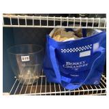 TOTE BAG OF PLASTIC BAGS, 8.5" CLEAR CONTAINER