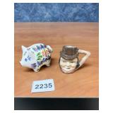 STERLING ENGLAND TOBY MUG AND HAND PAINTED PIGGY