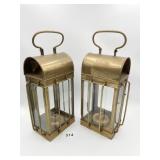 TWO LANTERNS 13" H W/ HANDLES OIL FILLED