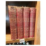 4 LEATHER BOUND DICKENS BOOKS