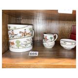 CROWN STAFFORDSHIRE LARGE MUG, CREAMER AND SUGAR