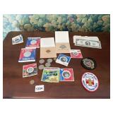 $2 US CURRENCY, SCOUTING PATCHES, FOREIGN