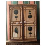 WALL HANG CABINET WITH TOPIARY TREES, 22.5"H X