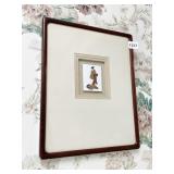 JAPANESE TILE PAINTED IN SHADOW FRAME