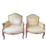 FRENCH LOUIS XV STYLE ARMCHAIR WITH CARVED WOOD