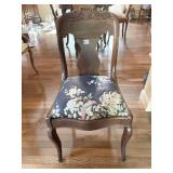 BURLED WALNUT SIDE CHAIR W/ UPHL. SEAT AND SABER