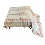 HAND STITCHED NEEDLEWORK CLOTH 50" X 82" GREAT