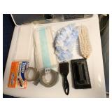 CABINET SHELF CONTENTS, CLEANING SUPPLIES, SCRUB