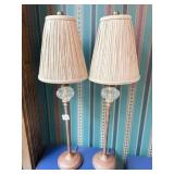 PAIR OF GLASS BALL CENTER TABLE LAMPS