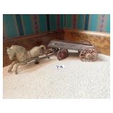 HORSE DRAWN CHARIOT VINTAGE TOY