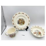 BUNNYKINS BOWL PLATE AND DOUBLE HANDLED CUP