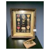 SOLID BRASS BOAT CLEAT MOUNTED ON WOOD