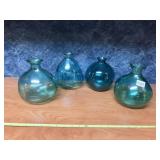 4 GLASS VASES