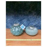 2 MERCURY GLASS CANDLE HOLDERS