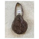 EVENING BAG W/ BLACK BEADS