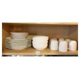 GIBSON WHITE DISHWARE, PLATES, BOWLS, MUGS