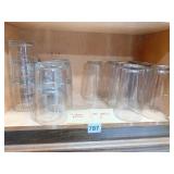 FLUTED LOOK DRINKING GLASSES, 11 SHORT, 7 TALL