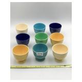 9 FIESTA PEDESTAL BOWLS 3 INCHES HIGH VARIOUS