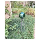 METAL AND GLASS GAZING BALL