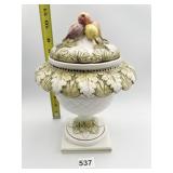 CAPODIMONTE PORCELAIN CENTERPIECE W/ LID -